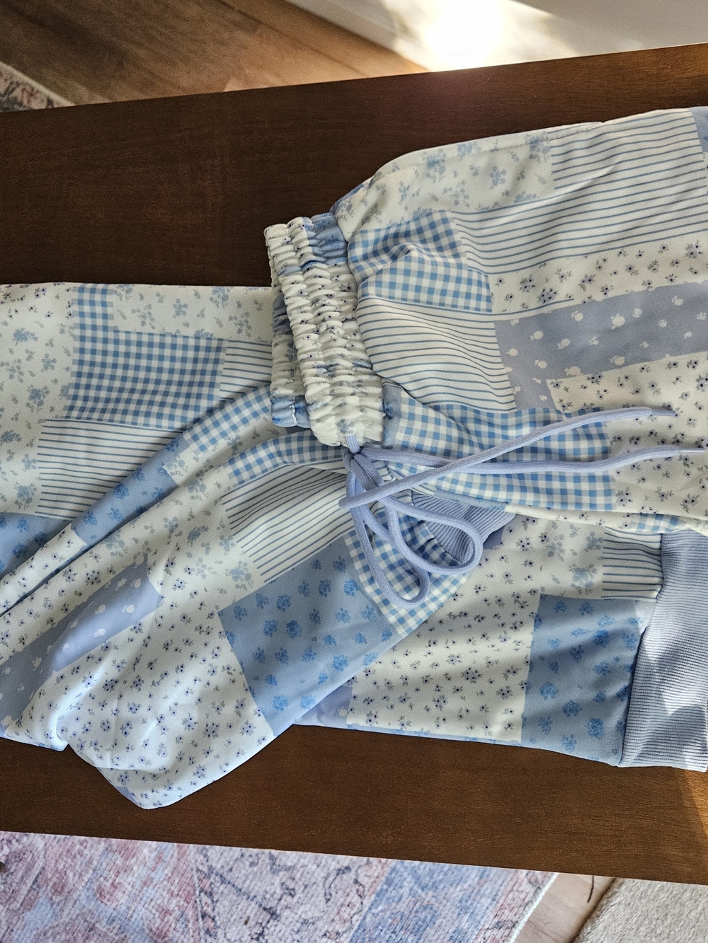 Blue Patchwork Print Matching Set - Picture 6 of 6